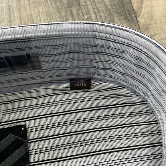 NWT Joseph Abboud Dress Shirt 
Men’s 17 32/33 
Trim Fit 
Black Grey Striped - Picture 7 of 9